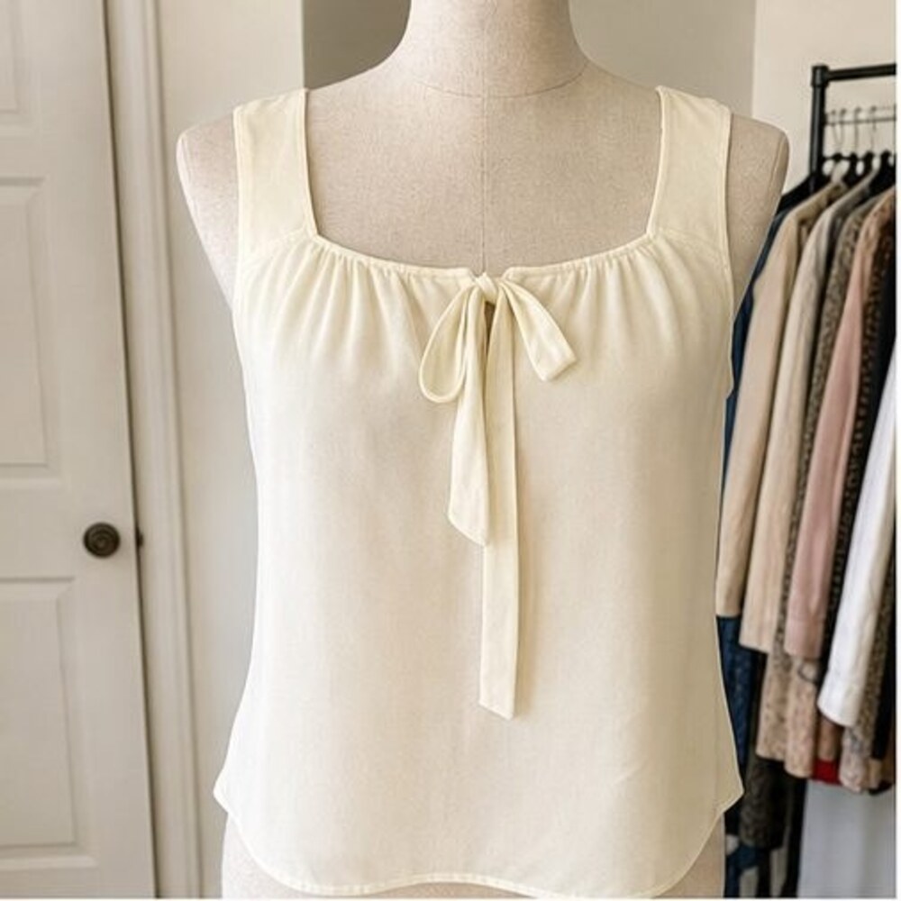 Cream Smocked Top